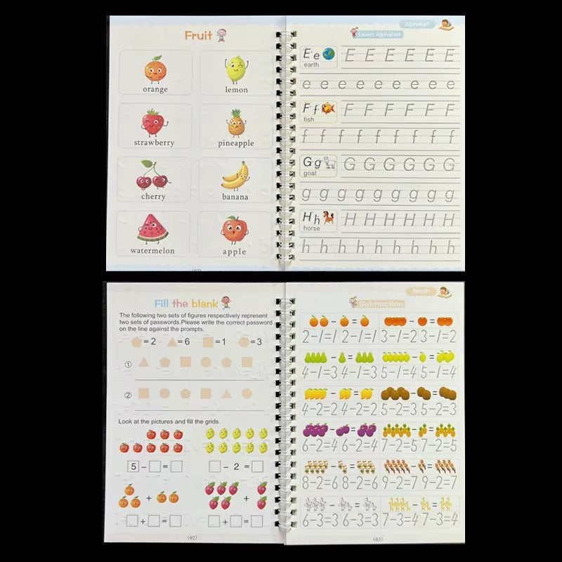 ✍️ Set de 4 Cuadernos Mágicos Reutilizables | Aprender a escribir nunca fue tan divertido