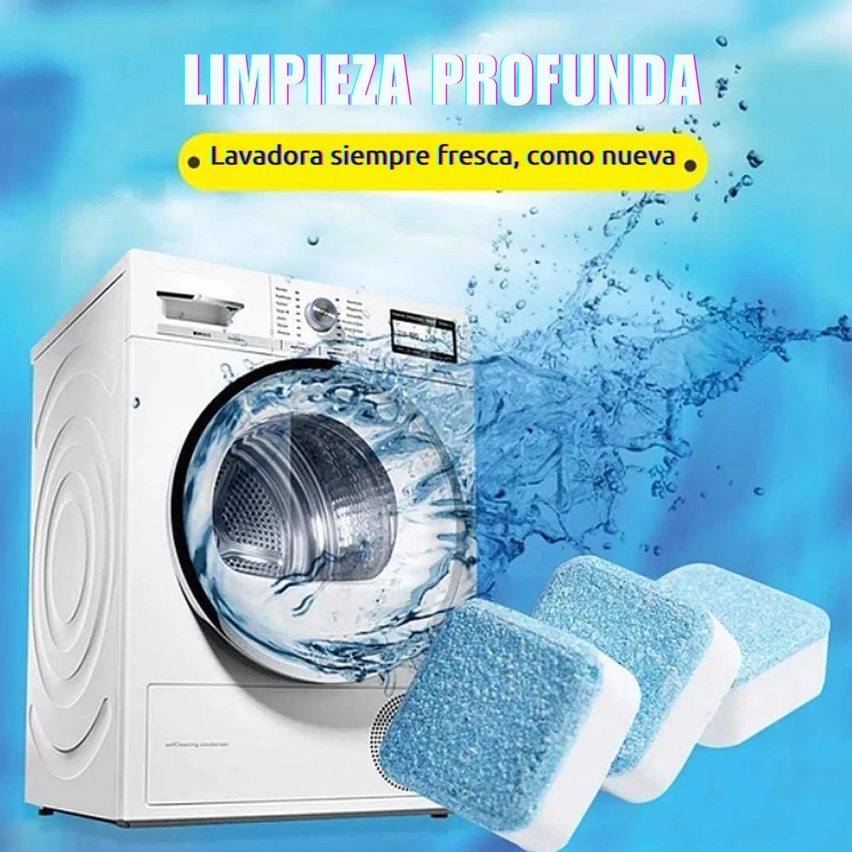Pack 12 Pastillas Limpiadoras de Lavadora: Descalcificador y Eliminador de Olores